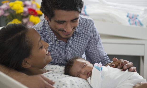 Parents with newborn baby