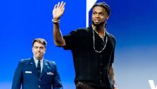 Damar Hamlin and Dr. Ryan Earnest at HIMSS23