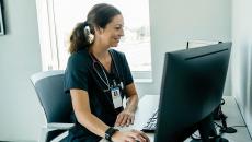 Physician at computer